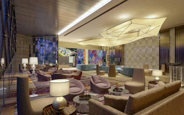 istock 3d render luxury hotel lobby entrance 2193883360