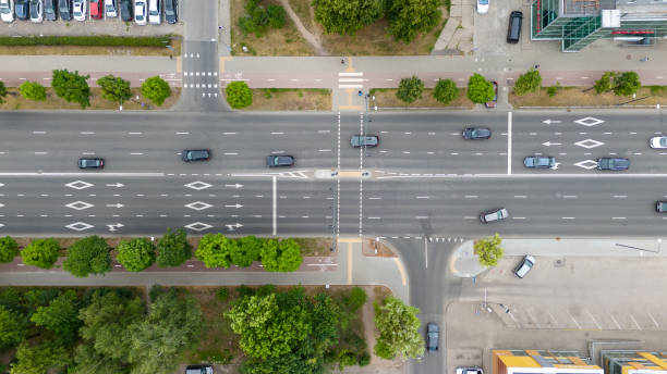 istock Aerial View of Urban Intersection with Traffic 2193886404