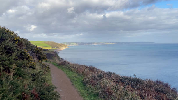 istock Scenic View of the South West Coast Path Along Cliffs and Sea in Devon 2193887824
