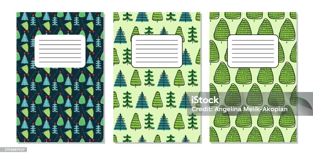 Notebook Notes Tree Colorful Notebooks Featuring Festive Tree Patterns Perfect For Creative ...
