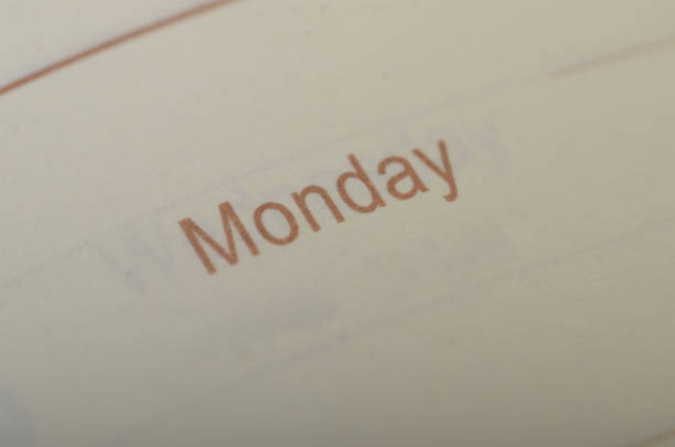 Fresh Start: Close-Up of 'Monday' on a Calendar Page