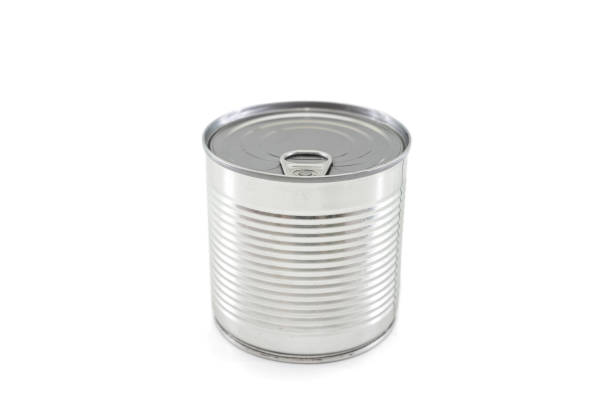 istock Close-up various metal and white tin can on white background separated shot. Include clipping path in both object. 2193889735