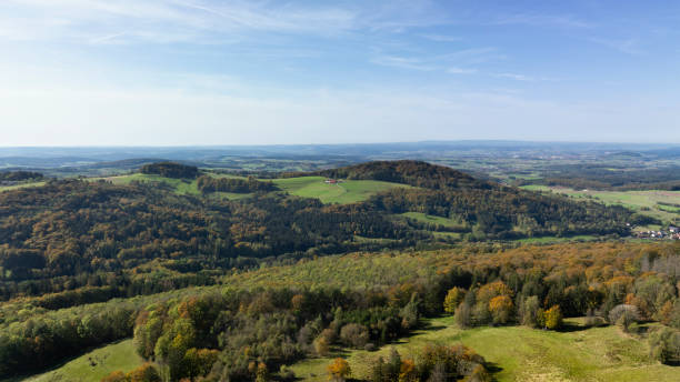 Rhoen - German low mountain landscape. Rural scene.