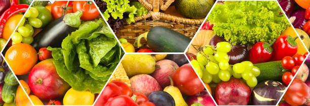 istock Healthy vegetables and fruit food. Collage. 2193891708