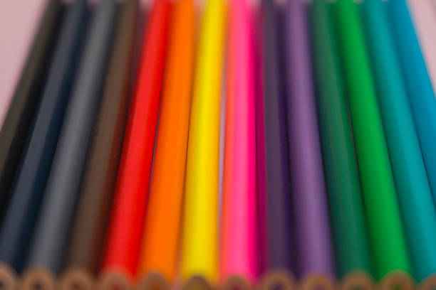 Colored pencils for drawing on a white background