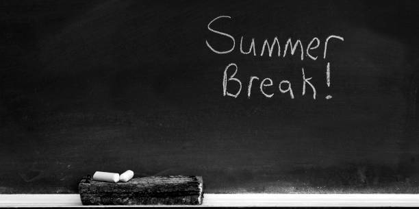 istock Chalkboard in School for Education With Eraser and Chalk Board Summer Break 2193899444