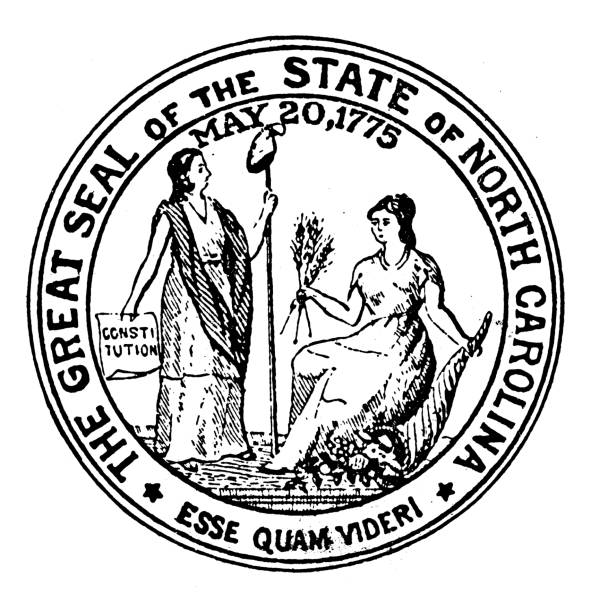 ilustrações de stock, clip art, desenhos animados e ícones de great seal of north carolina - carolina do norte estado dos eua