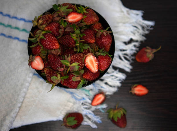 still life with a mountain of strawberries. High quality photo
