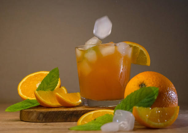 Fresh Mint, Orange, and Icy Coolness. High quality photo