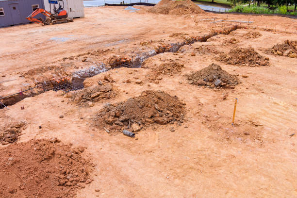istock Construction site showcases groundwork preparation for building foundations in a rural area 2193904495
