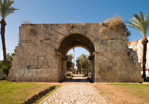 The historic Cleoptra gate or Sea gate in Tarsus district. Mersin city. Turkey country