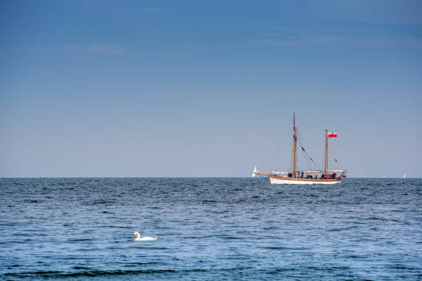 Sailboats during the annual regatta in the Baltic Sea off the coast of Gdynia