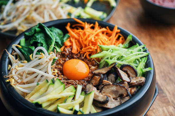 istock Bibimbap Korean Mixed Rice with Meat and Assorted Vegetables 2193907606
