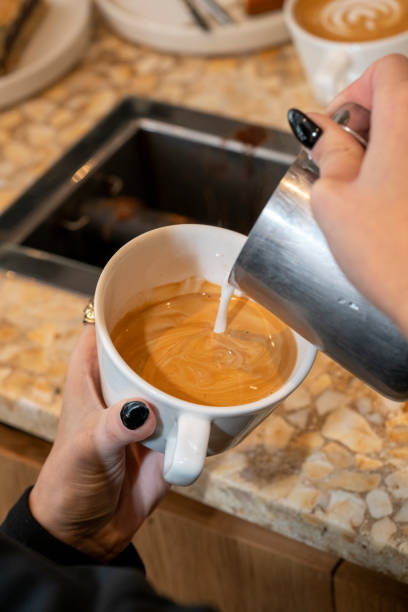 istock Barista make coffee cup latte art 2193912201