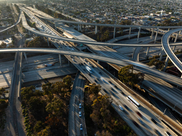 istock Highway Interchange in Los Angeles, CA - Drone View 2193912395