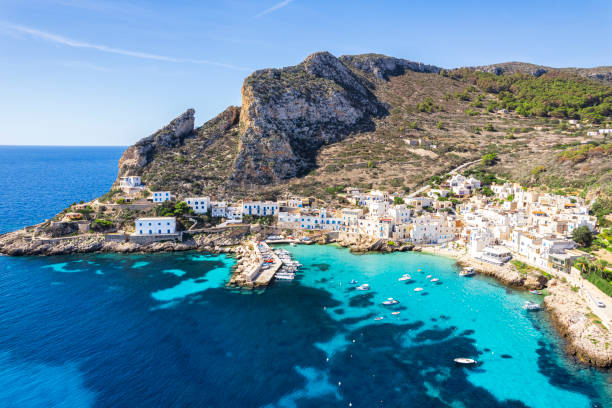 istock Fishing village and the emerald lagoon, Sicily 2193918837
