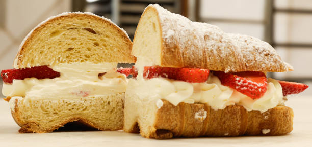 istock Croissant whith creme and strawberries 2193923606