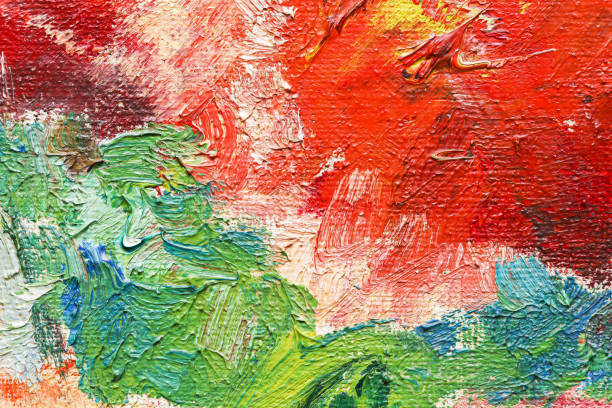 Paint smudge on canvas. Colors blending together.