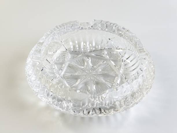 istock Empty crystal ashtray on a white background. The ashtray was made in the mid-20th century 2193926235