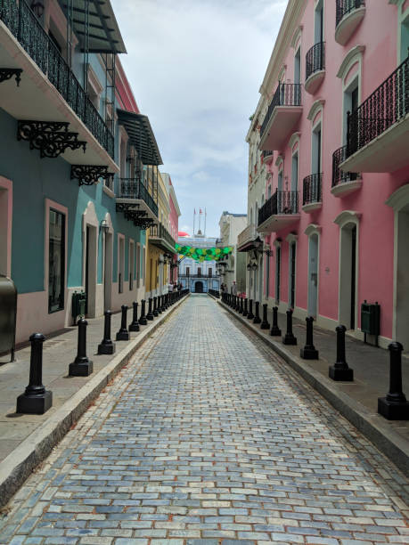 istock Cobblestone Walkway Between Colorful Buildings 2193926441