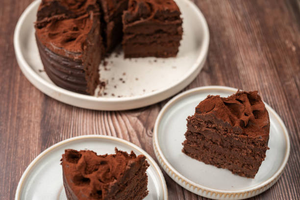 istock Deliciously Rich Chocolate Cake Slices on Plates: A Delectable Dessert Perfect for Celebrations, Birthdays, Special Occasions, or When You Crave a Sweet Indulgence 2193926540