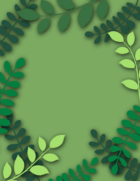 istock Cut Paper Style Leaves Background Cut Paper Style Leaves 2193929860