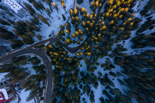 Free Stock Photo of Winding road in snowy mountain landscape | Download ...