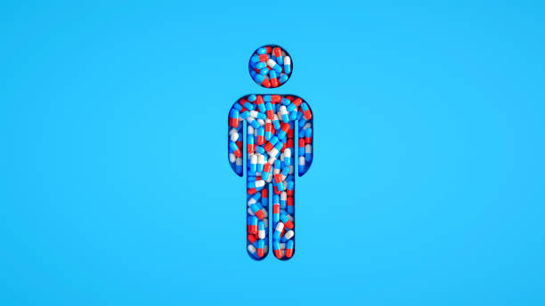 This creative illustration features a human figure made of colorful pills, symbolizing health and wellness. Ideal for medical campaigns, healthcare promotions, or wellness projects, it’s perfect for adding a modern touch to your content. Download now to enhance your design with this vibrant artwork!