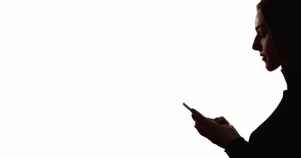 istock Digital silhouette online chat woman using phone 2193940560