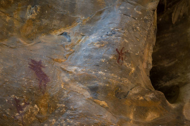 South Africa, Cango Caves. Rock painting of an elephant by Bushmen (the San people)