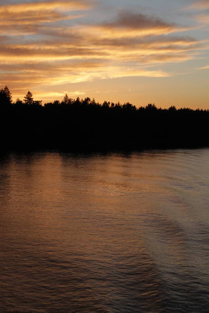 Sunset off the coast of Vancouver Island