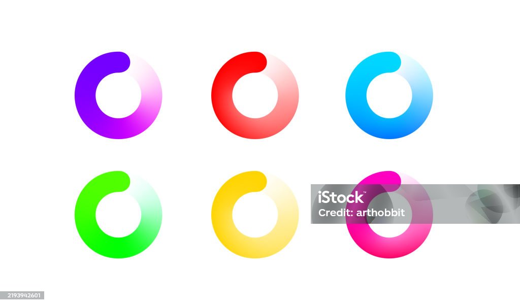 Program Circular Easy Circular Loading Of The Program Color Set Vector Illustration Stock ...