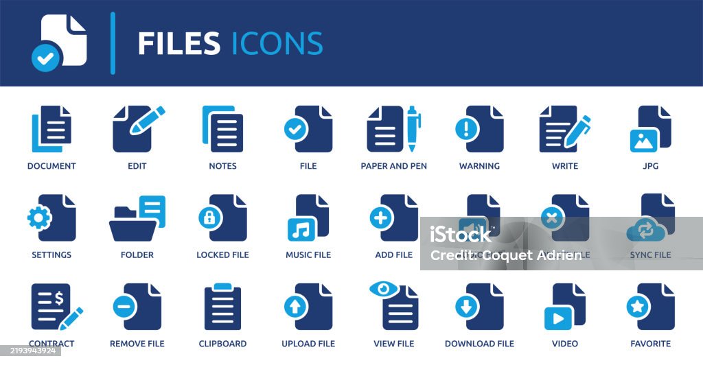 Files and documents icon set, solid vector icons collection. - Royalty-free Símbolo de ícone arte vetorial Files and documents icon set, solid vector icons collection. - Royalty-free Símbolo de ícone arte vetorial
