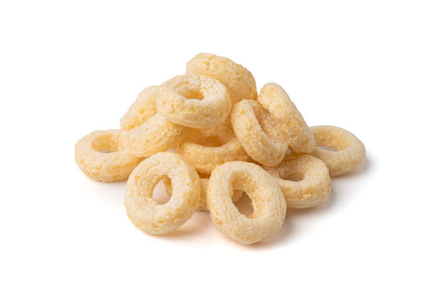 istock Cereal Rings Isolated, Breakfast Rice Loops, Corn Cereals Snack 2193950504
