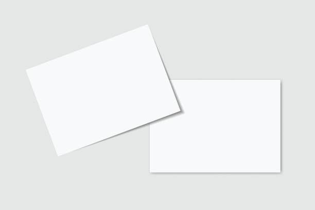 istock Postcard design mockup empty double sided template. Blank letter paper, thank you card, notecards, note paper, greeting card, wedding invitation or any creative work for presentation of your design 2193951817