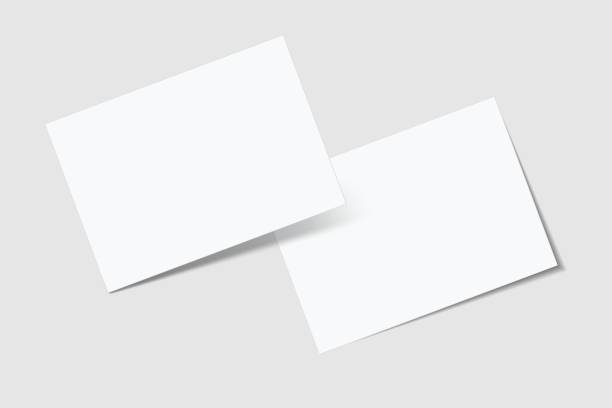 istock Postcard design mockup empty double sided template. Blank letter paper, thank you card, notecards, note paper, greeting card, wedding invitation or any creative work for presentation of your design 2193951833