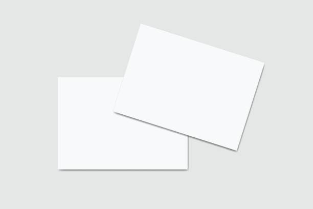 istock Postcard design mockup empty double sided template. Blank letter paper, thank you card, notecards, note paper, greeting card, wedding invitation or any creative work for presentation of your design 2193951836
