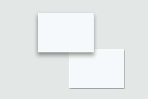 istock Postcard design mockup empty double sided template. Blank letter paper, thank you card, notecards, note paper, greeting card, wedding invitation or any creative work for presentation of your design 2193951838