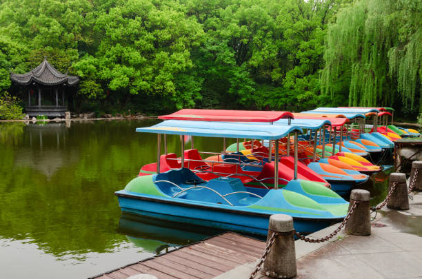 Sightseeing boats in the park