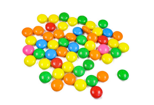 istock Colourful chocolate candies,multicolored glazed chocolate isolated on white background. 2193958137