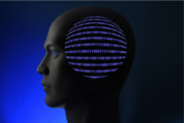 istock Blue Eyed Mannequin with Cyber Brain 2193962876