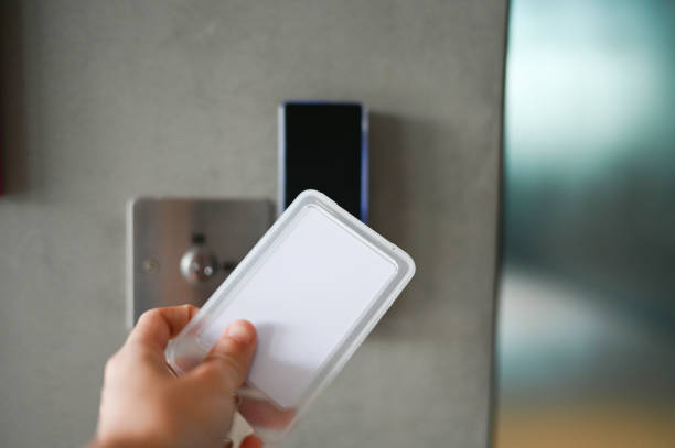 istock Key Card Entry Glass Door for Modern Apartments 2193965309