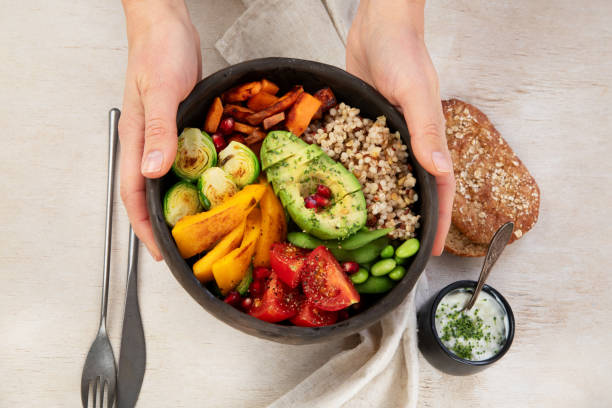 istock Gourmet and nutritious vegan meal. Healthy eating concept 2193971244