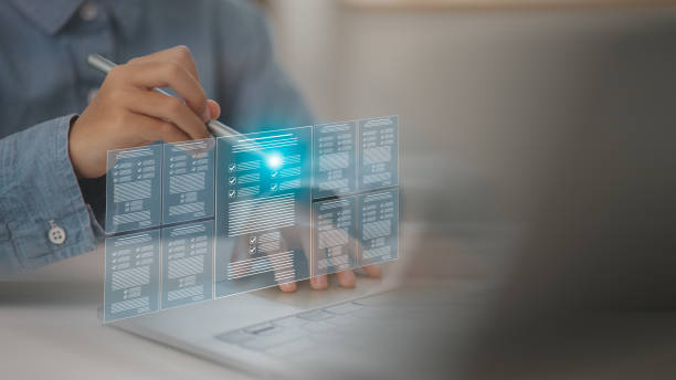 istock Businessman showing online document validation icon, Concepts of practices and policies, company articles of association Terms and Conditions, regulations and legal advice, corporate policy 2193972618