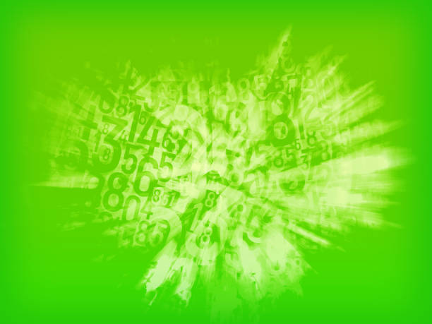 blur green and white numbers arranged overlapping each other on gradient green background, banner, template, number, background, web, object, green, gradient, copy space