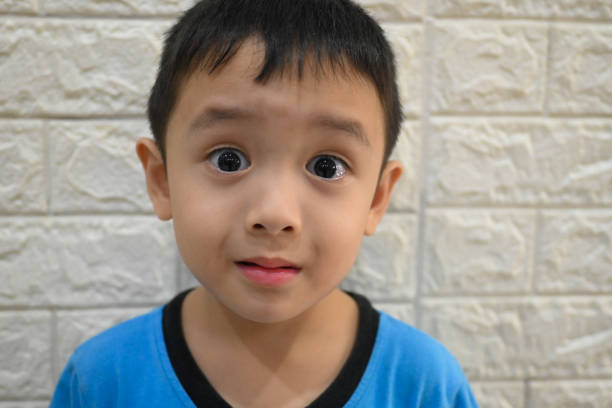 Close up A boy face Expression .