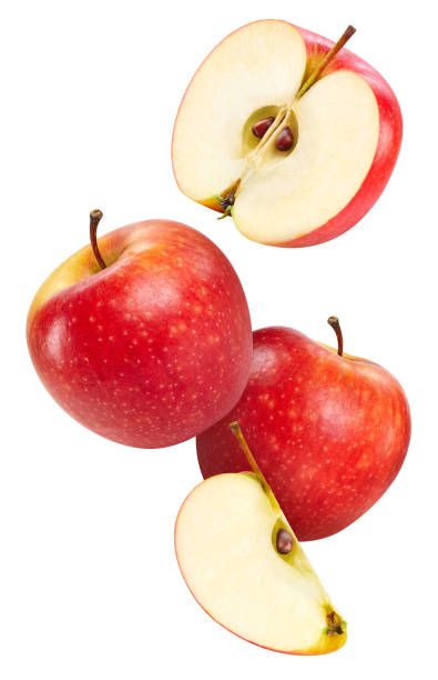istock Red apple fruits isolated on white background 2193982001