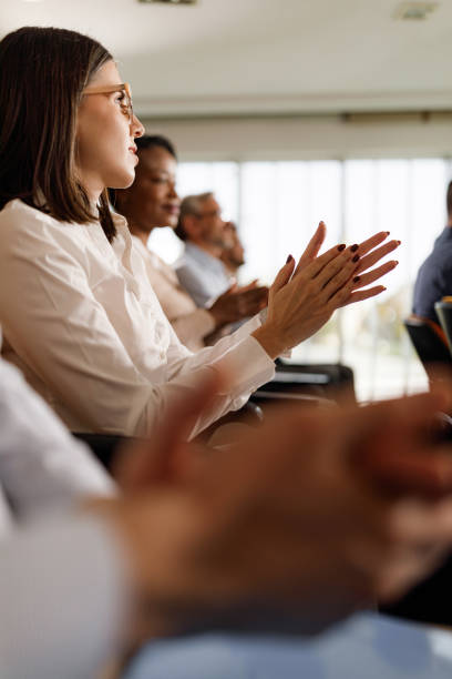 istock Applauding on education event in board room! 2193983750