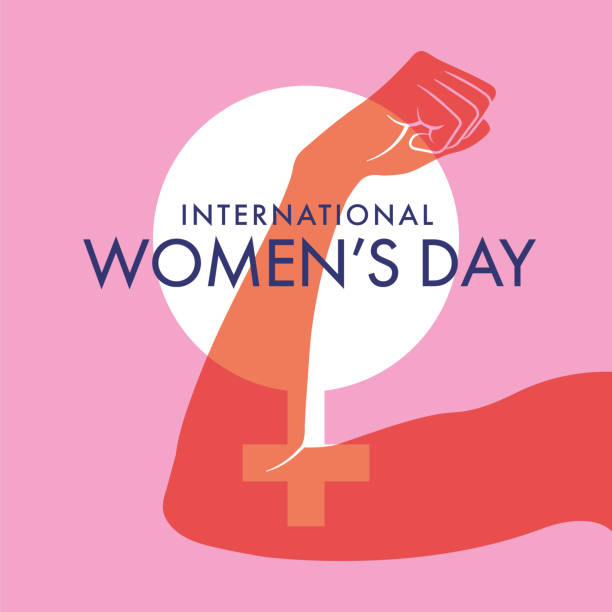 ilustrações de stock, clip art, desenhos animados e ícones de international women’s day concept background. #accelerate action. - dia internacional da mulher