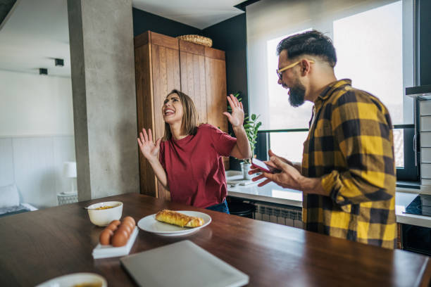 istock A woman and man have relationship problems. They are arguing in their home. 2193992512